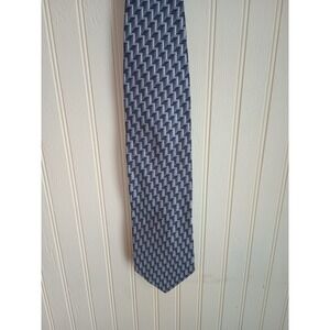 Pronto Uomo Men's Silk Tie‎ 58" X 4" Black w/gray Geometric